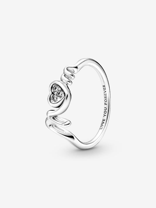 Mom Pavé Heart Ring