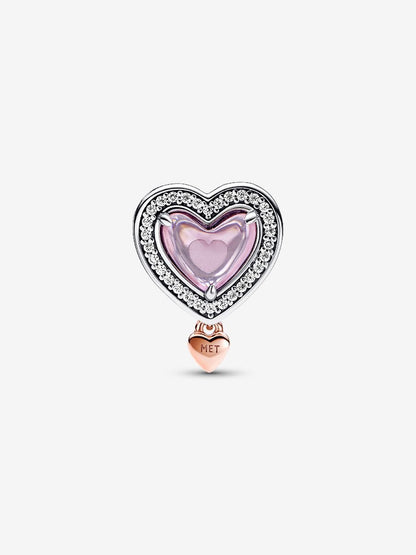 Two-tone Openwork Mom & Heart Charm