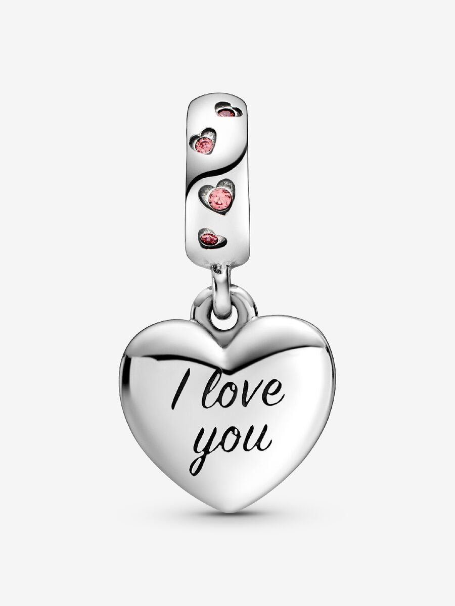 Mom Script Heart Dangle Charm