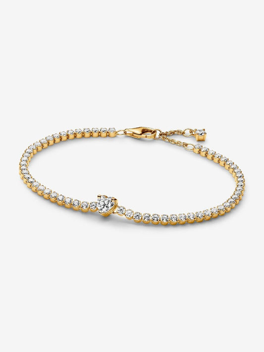 Sparkling Heart Tennis Bracelet