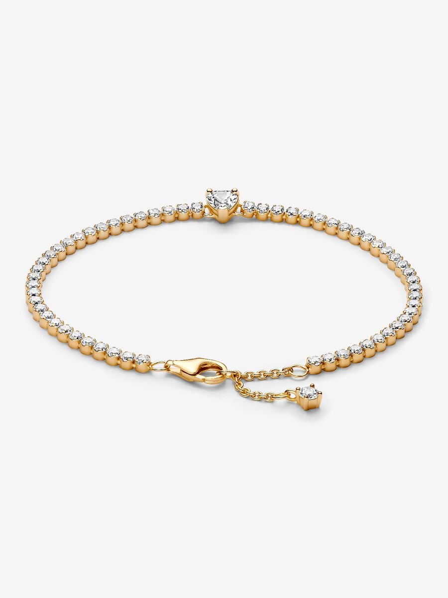 Sparkling Heart Tennis Bracelet