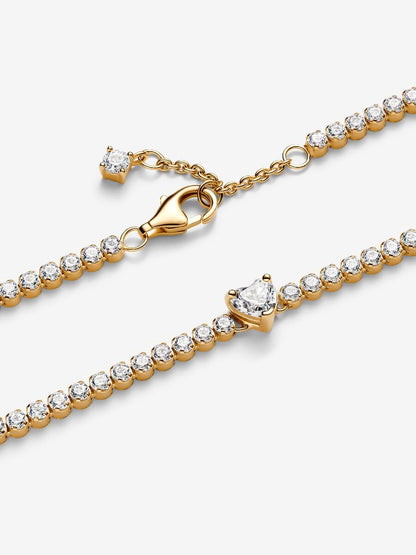 Sparkling Heart Tennis Bracelet