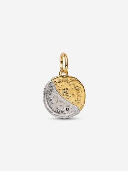 Sun and Moon Medallion Charm
Sterling silver, 14k gold plating