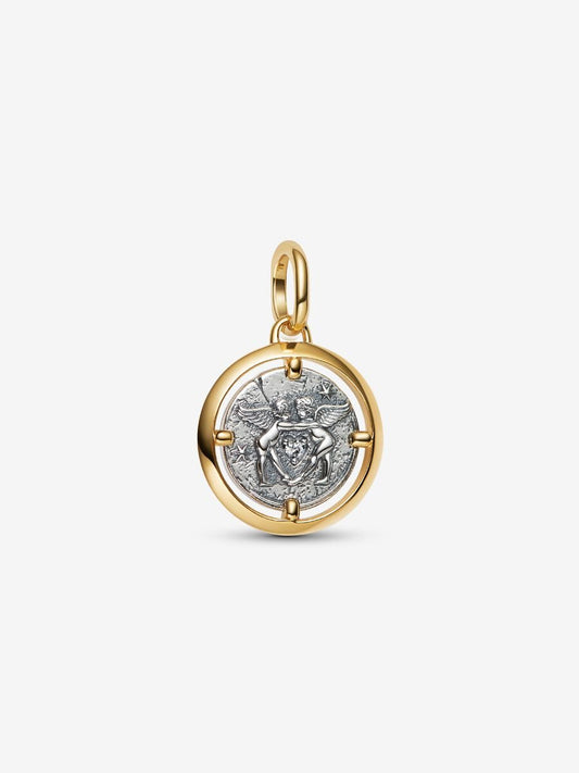 Cupids Medallion Charm
Sterling silver, 14k gold plating