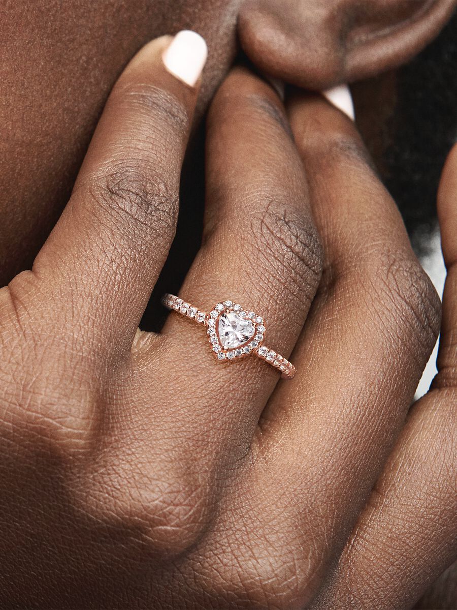 Sparkling Elevated Heart Ring