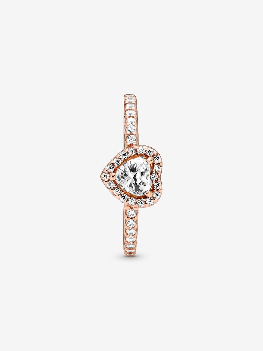 Sparkling Elevated Heart Ring