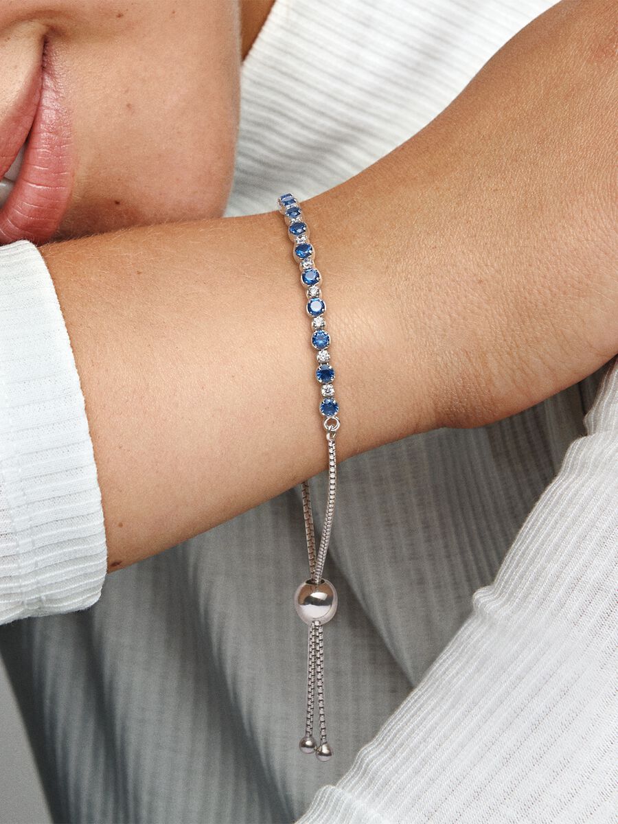 Blue and Clear Sparkle Slider Bracelet