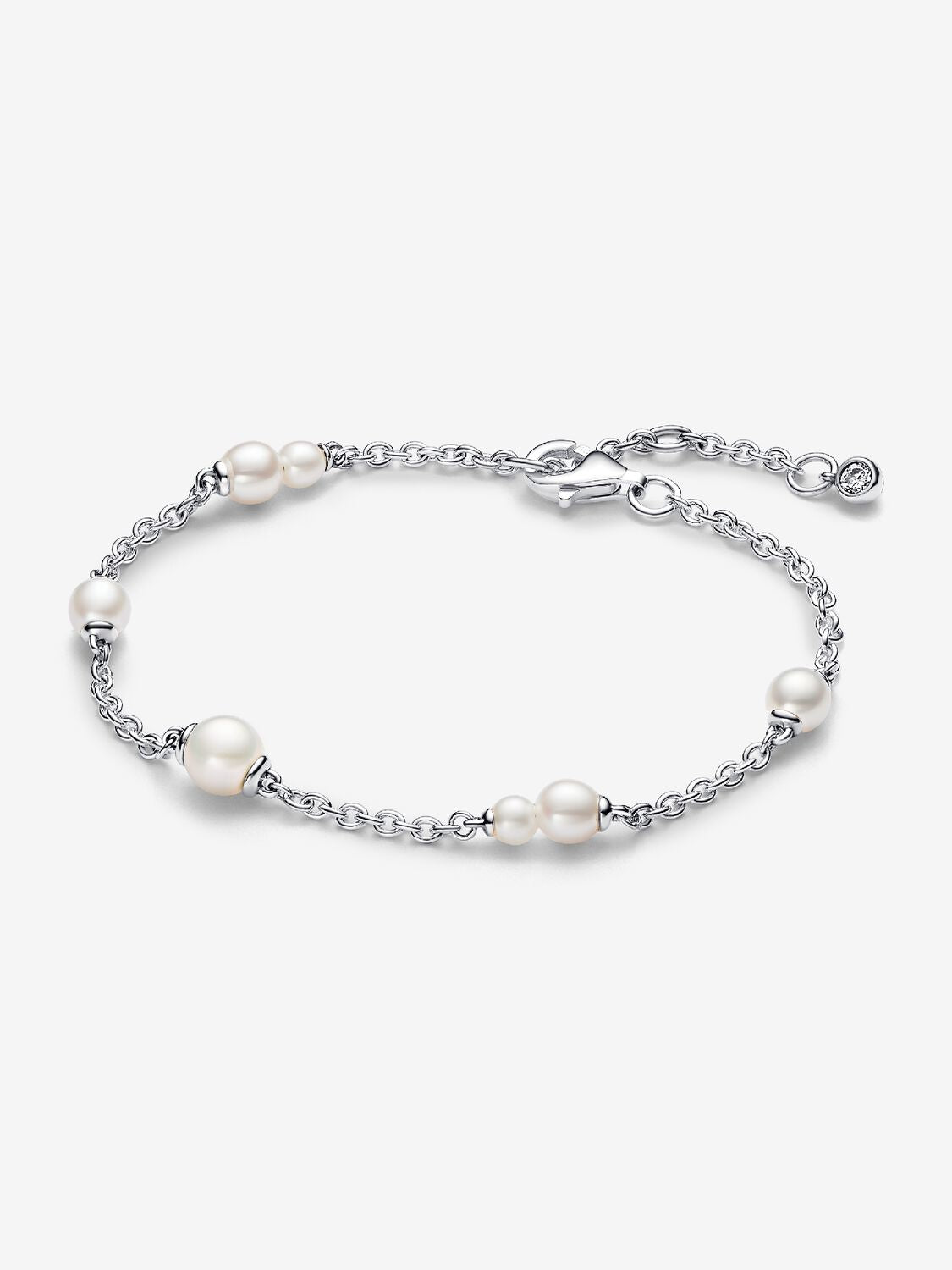 Treated Freshwater Cultured Pearl Station Chain Bracelet
