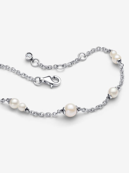 Treated Freshwater Cultured Pearl Station Chain Bracelet