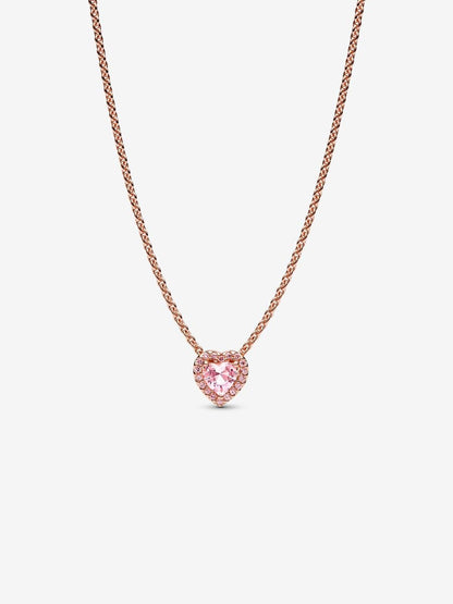 Pink Heart Collier Necklace
14k rose gold plating