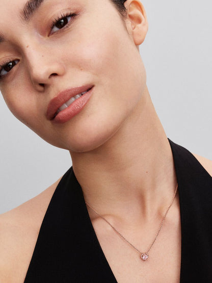 Pink Heart Collier Necklace
14k rose gold plating