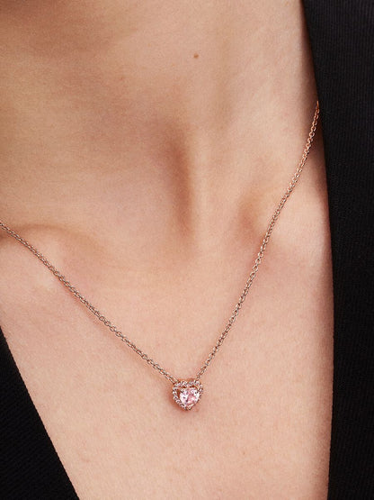 Pink Heart Collier Necklace
14k rose gold plating