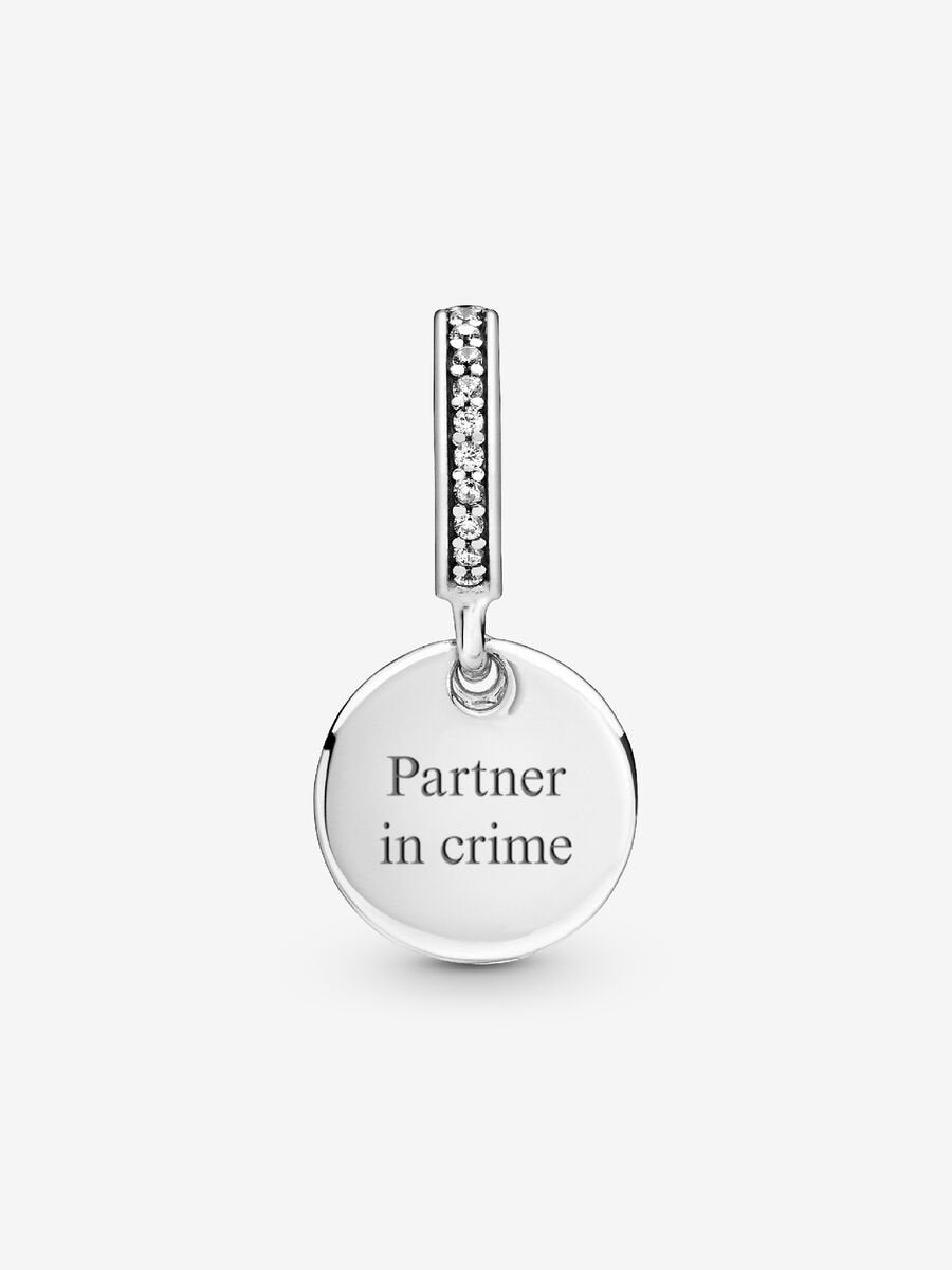Engravable Heart Disc Dangle Charm
Sterling silver