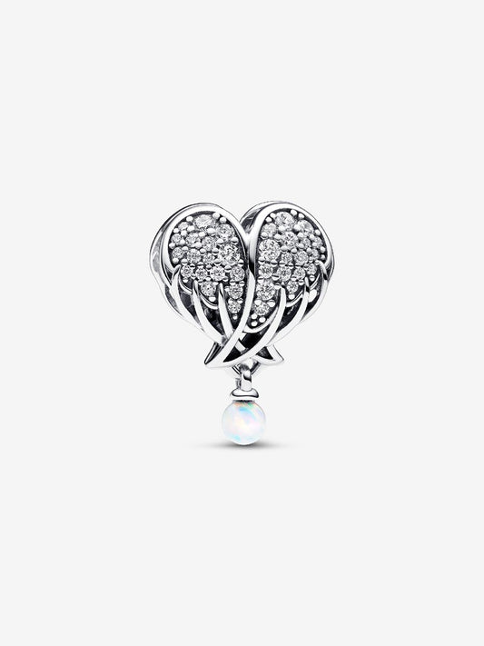 Sparkling Angel Wings & Heart Charm