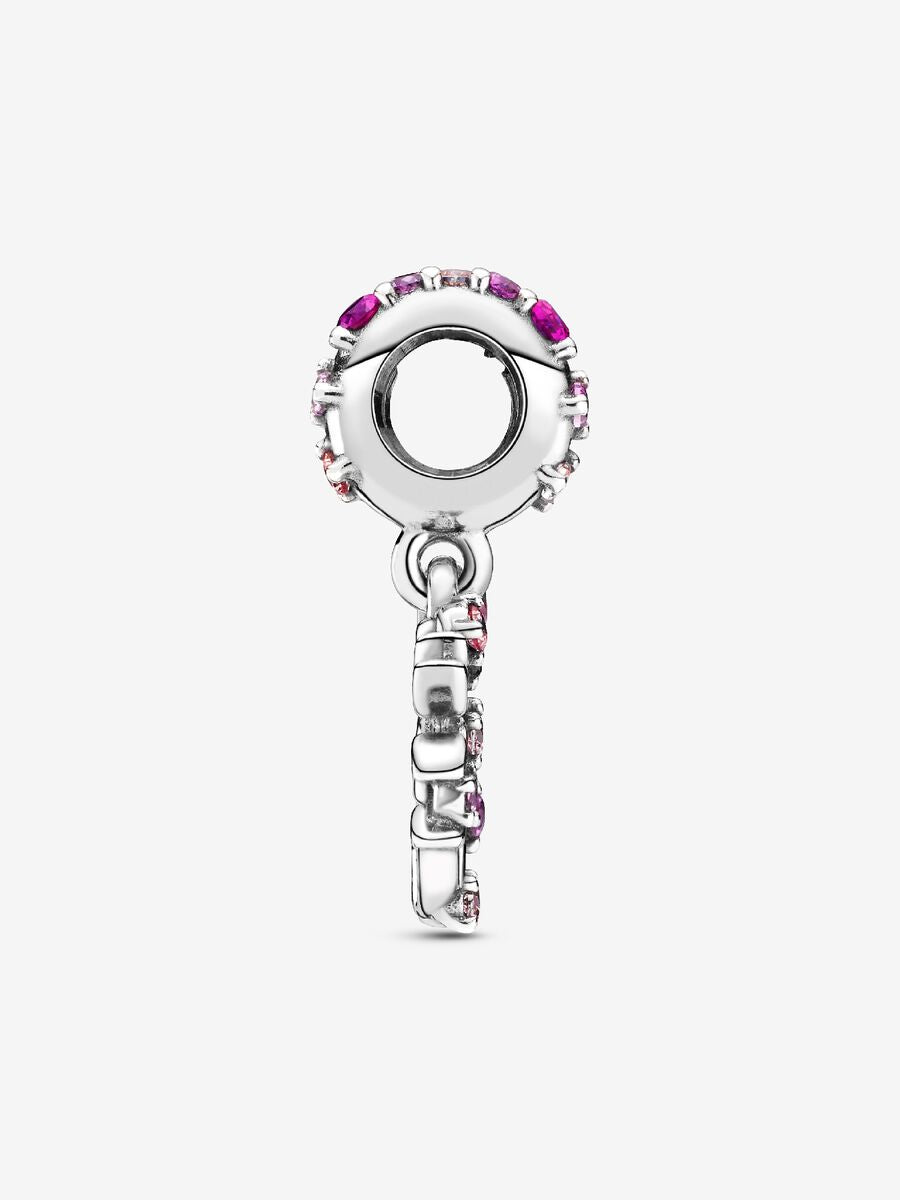 Pink Heart Family Tree Dangle Charm