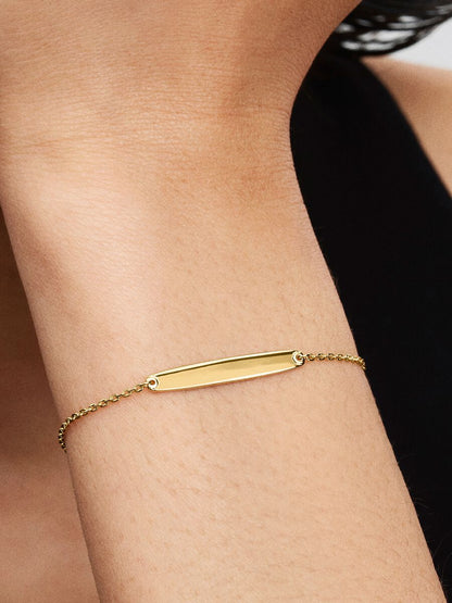 NEW | Engravable Bar Chain Bracelet
14k gold plating