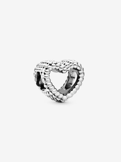 Beaded Open Heart Charm