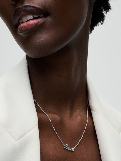 Sparkling Handwritten Love Collier Necklace