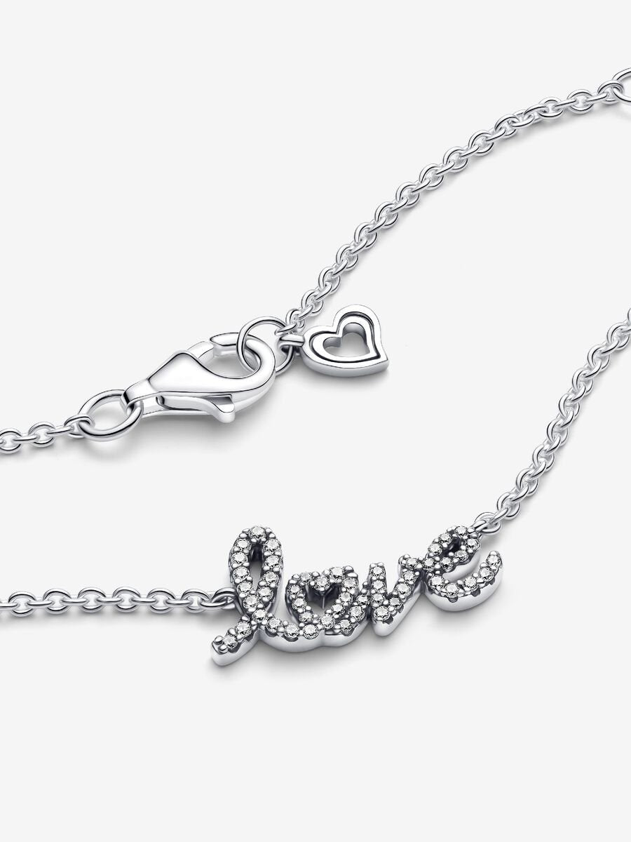 Sparkling Handwritten Love Collier Necklace