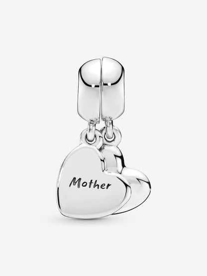 Mother & Son Heart Split Dangle Charm