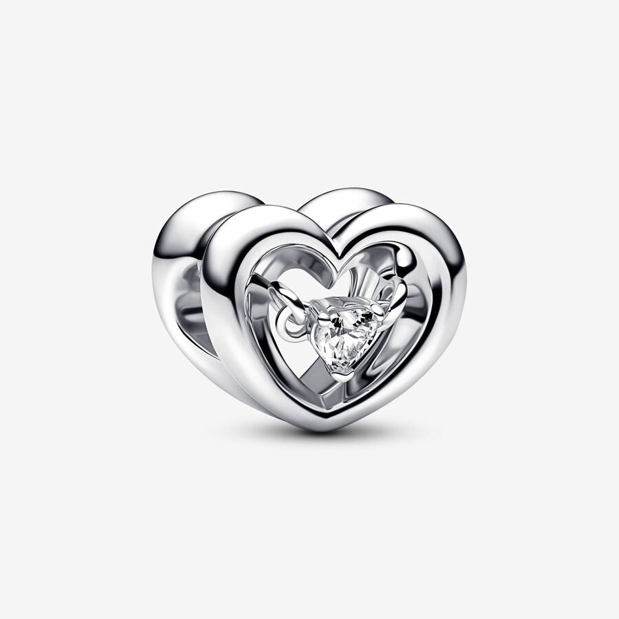 Radiant Heart & Floating Stone Charm