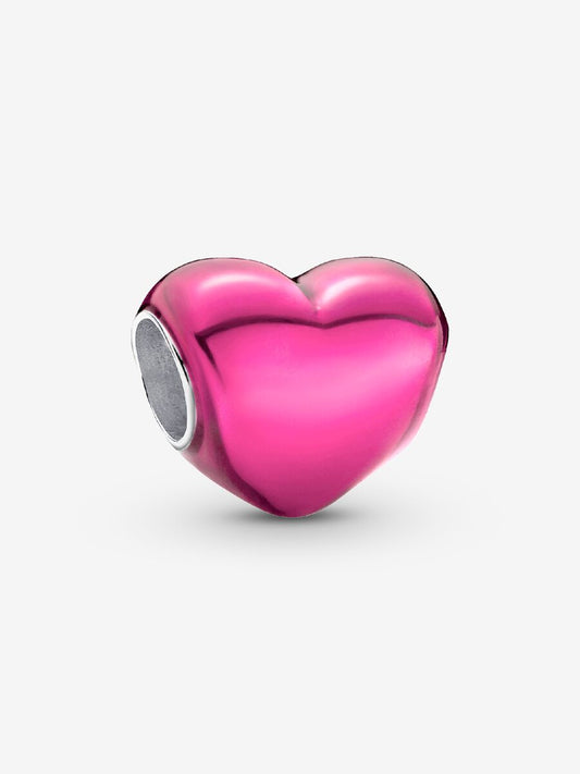 Metallic Pink Heart Charm