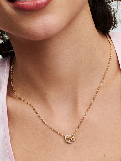 Sparkling Infinity Heart Collier Necklace 14k gold plating