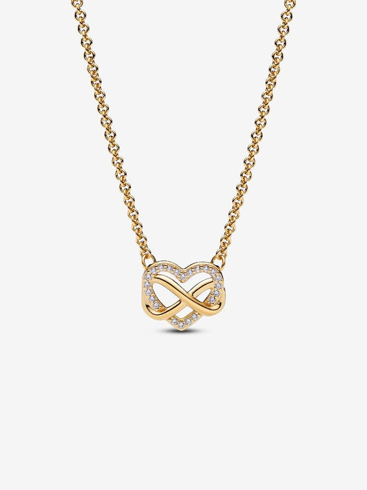 Sparkling Infinity Heart Collier Necklace 14k gold plating