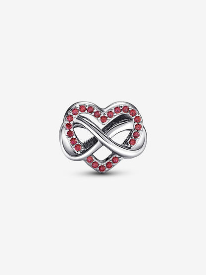 Family Infinity Red Heart Charm