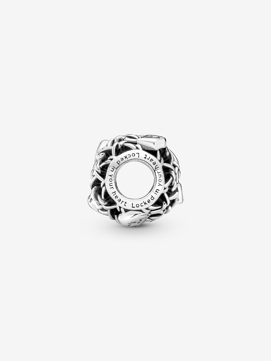 Openwork Chain Link Padlock Charm