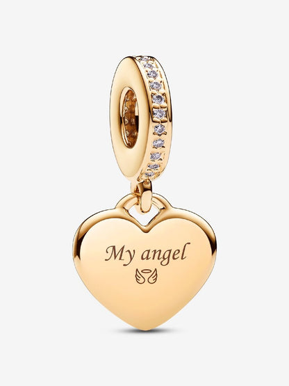 Engravable Heart Tag Dangle Charm
14k gold plating
