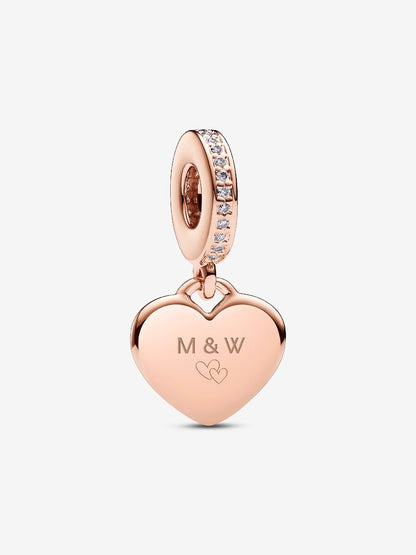 Engravable Heart Tag Dangle Charm
14k rose gold plating