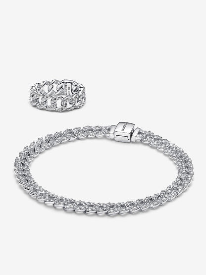Timeless Pave Cuban Jewelry Set