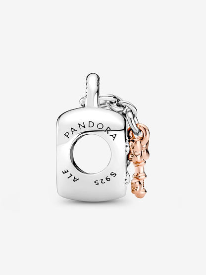 Disney Mickey Mouse & Minnie Mouse Padlock Charm
Sterling silver,14k rose gold plating
