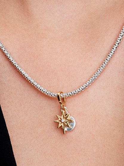 Engravable North Star Lab-grown Diamond Dangle Charm
0.009 ct TW, Sterling silver, 14k gold plating