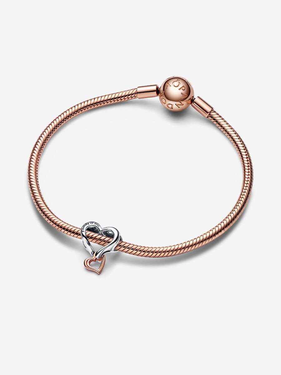 Two-tone Openwork Infinity Heart Charm