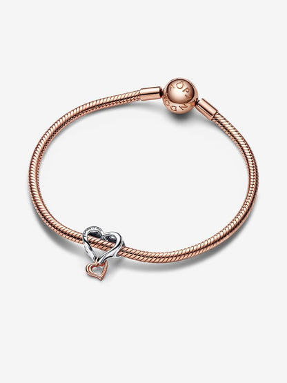 Two-tone Openwork Infinity Heart Charm