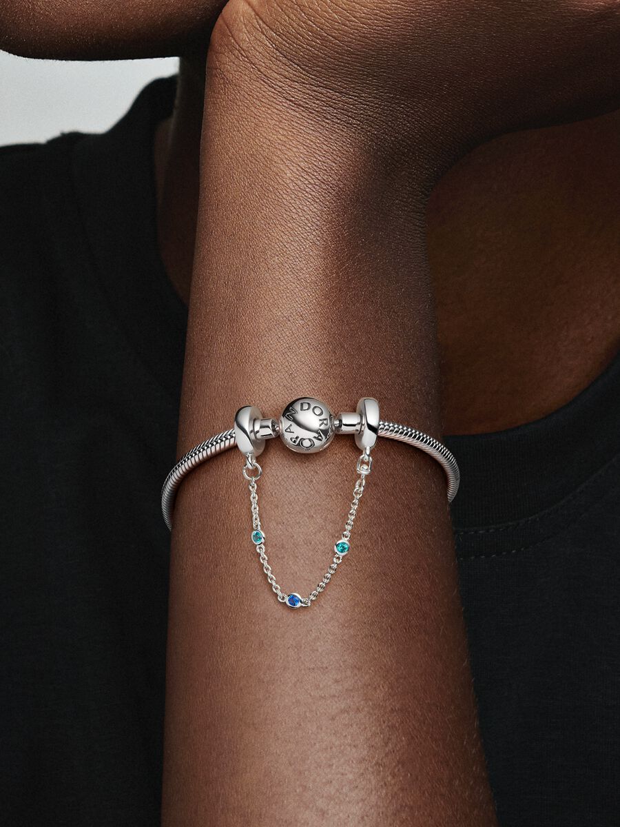 Triple Blue Stone Safety Chain