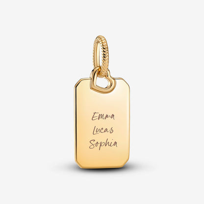 Engravable Rectangle Tag Pendant Necklace Set