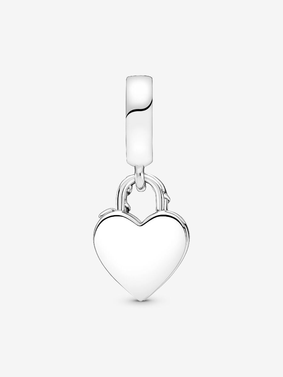 Rose Heart Padlock Dangle Charm