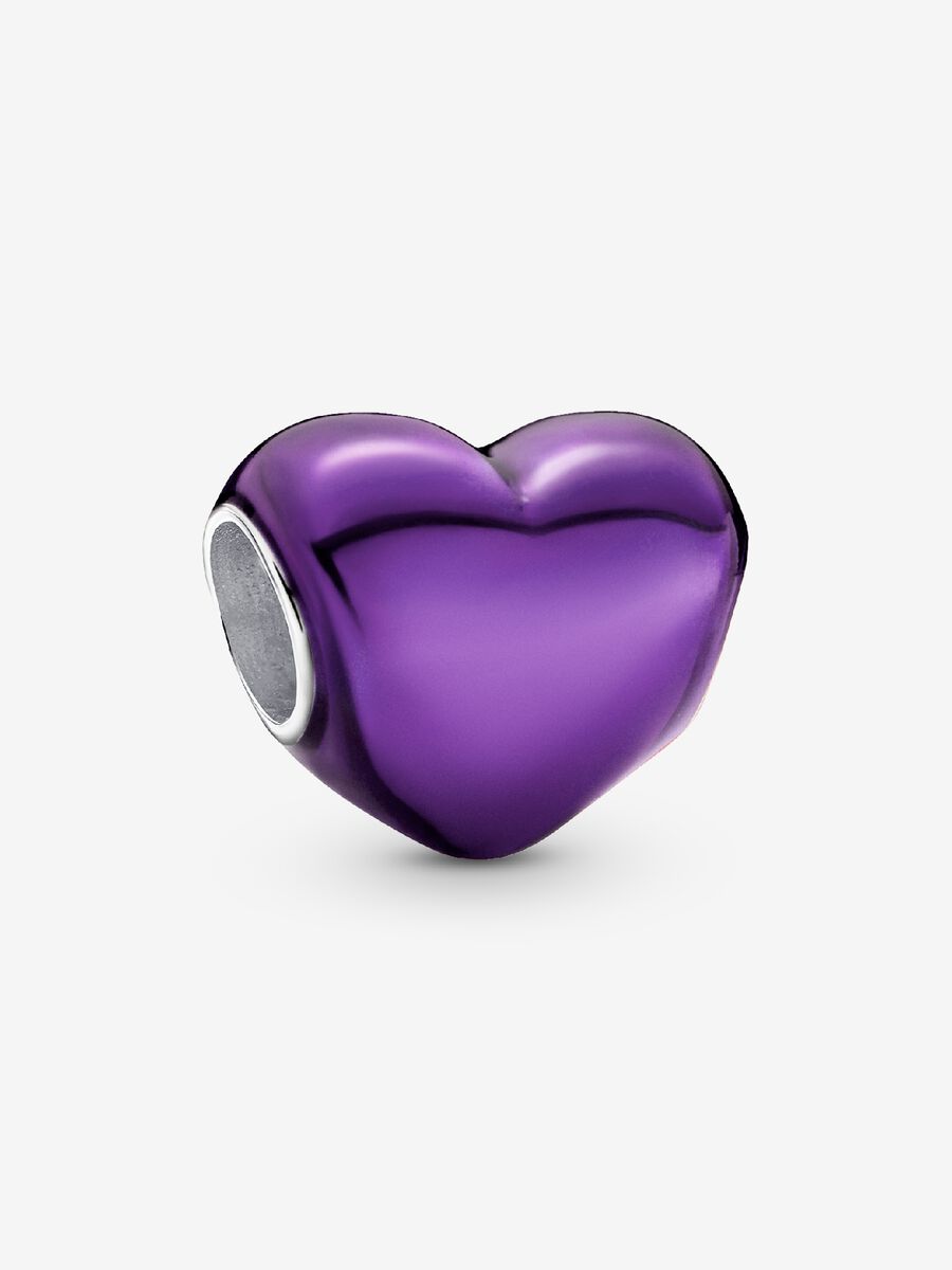 Metallic Purple Heart Charm