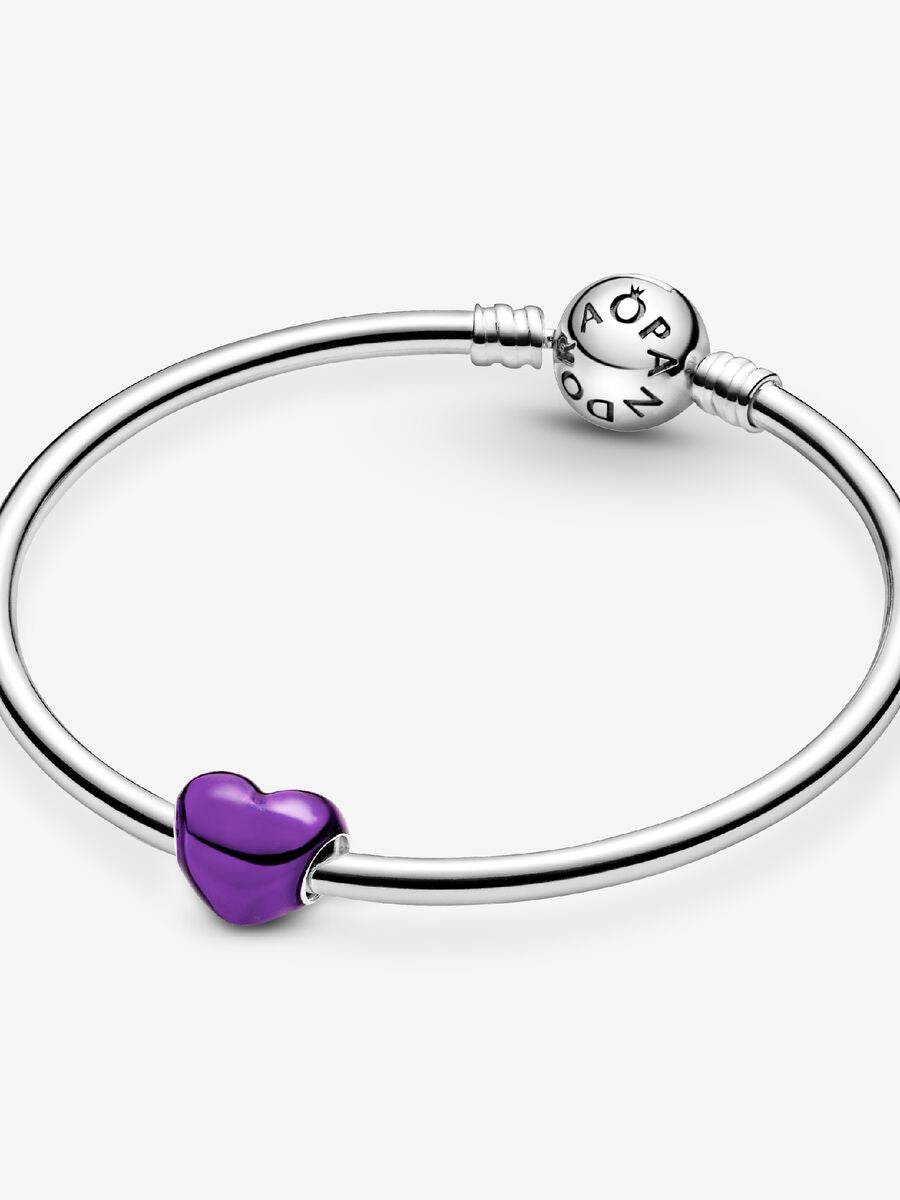 Metallic Purple Heart Charm