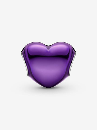 Metallic Purple Heart Charm