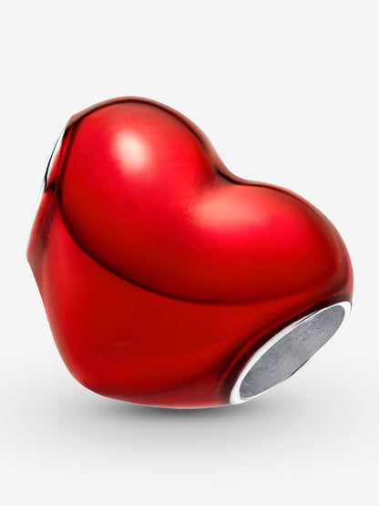 Metallic Red Heart Charm