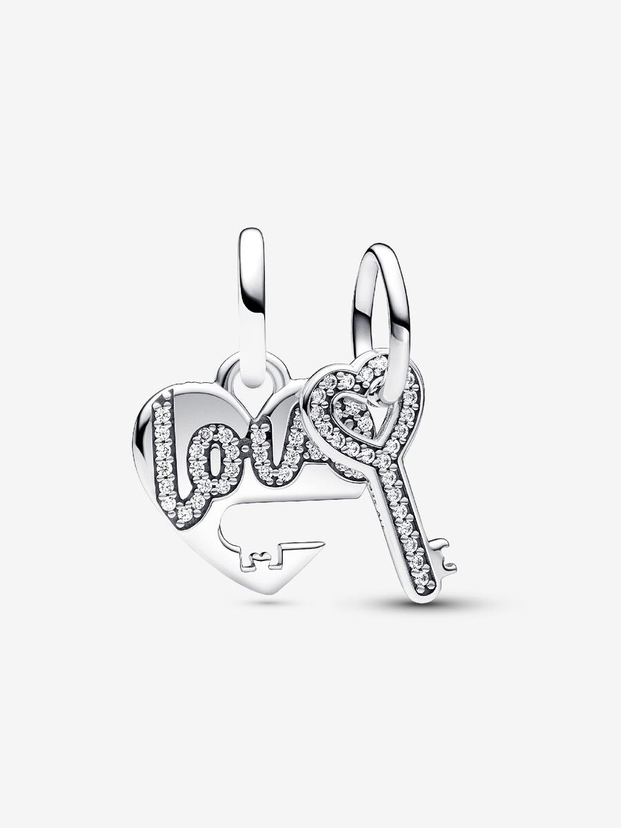 Splittable Heart & Key Dangle Charm