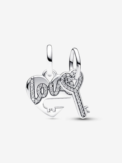 Splittable Heart & Key Dangle Charm