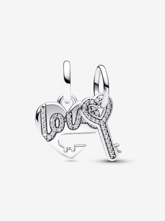 Splittable Heart & Key Dangle Charm