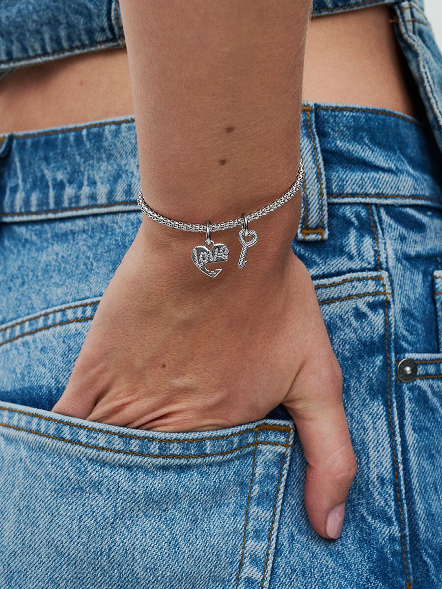 Splittable Heart & Key Dangle Charm