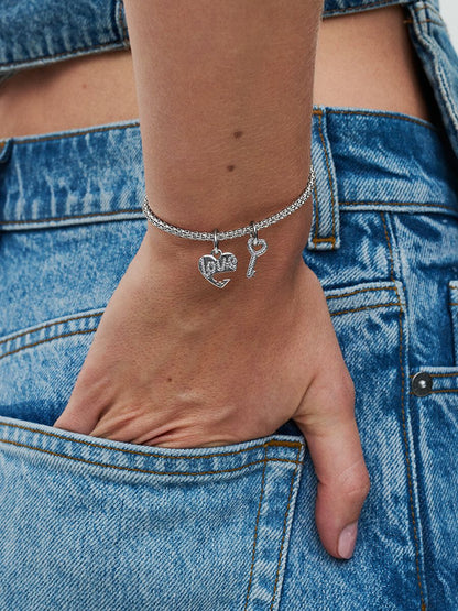 Splittable Heart & Key Dangle Charm