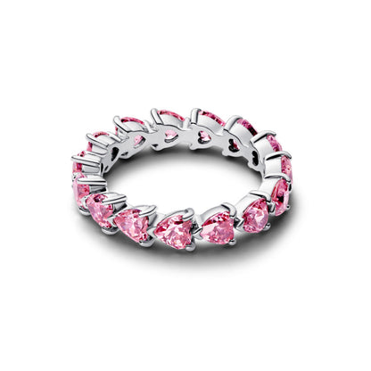 Band of Pink Hearts Ring